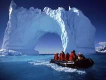 beautiful ice arch in the Antarctic